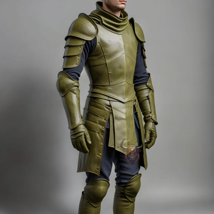 Men's Black Leather Armor | Handmade Medieval Fantasy Knight Cosplay Suit | Gothic LARP Warrior Costume