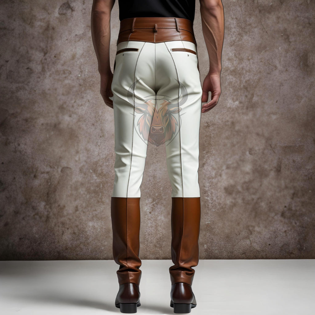 Handcrafted Cowhide Leather Pants | Genuine Men’s Western Cowboy Trousers | Real Hair-on Ranch Wear