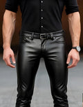 Men’s Black Genuine Leather Pants | Handmade Slim Fit Biker Trousers | Stylish Rocker Fashion