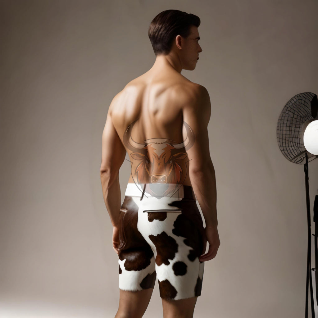 Luxury Handmade Cowhide Leather Shorts Genuine Men’s Skinny Biker Western Summer Custom Unique Fashion