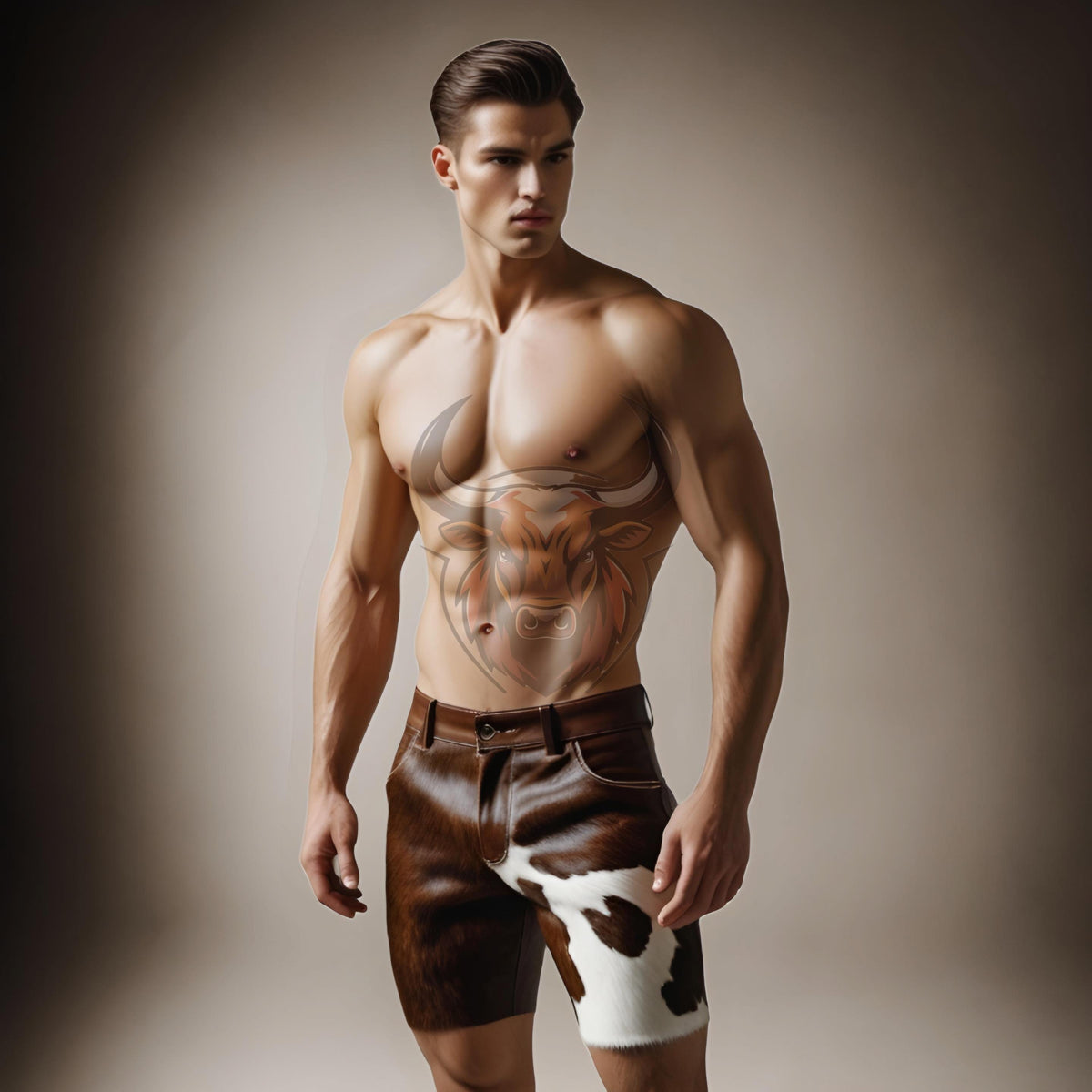 Luxury Handmade Cowhide Leather Shorts Genuine Men’s Skinny Biker Western Summer Custom Unique Fashion