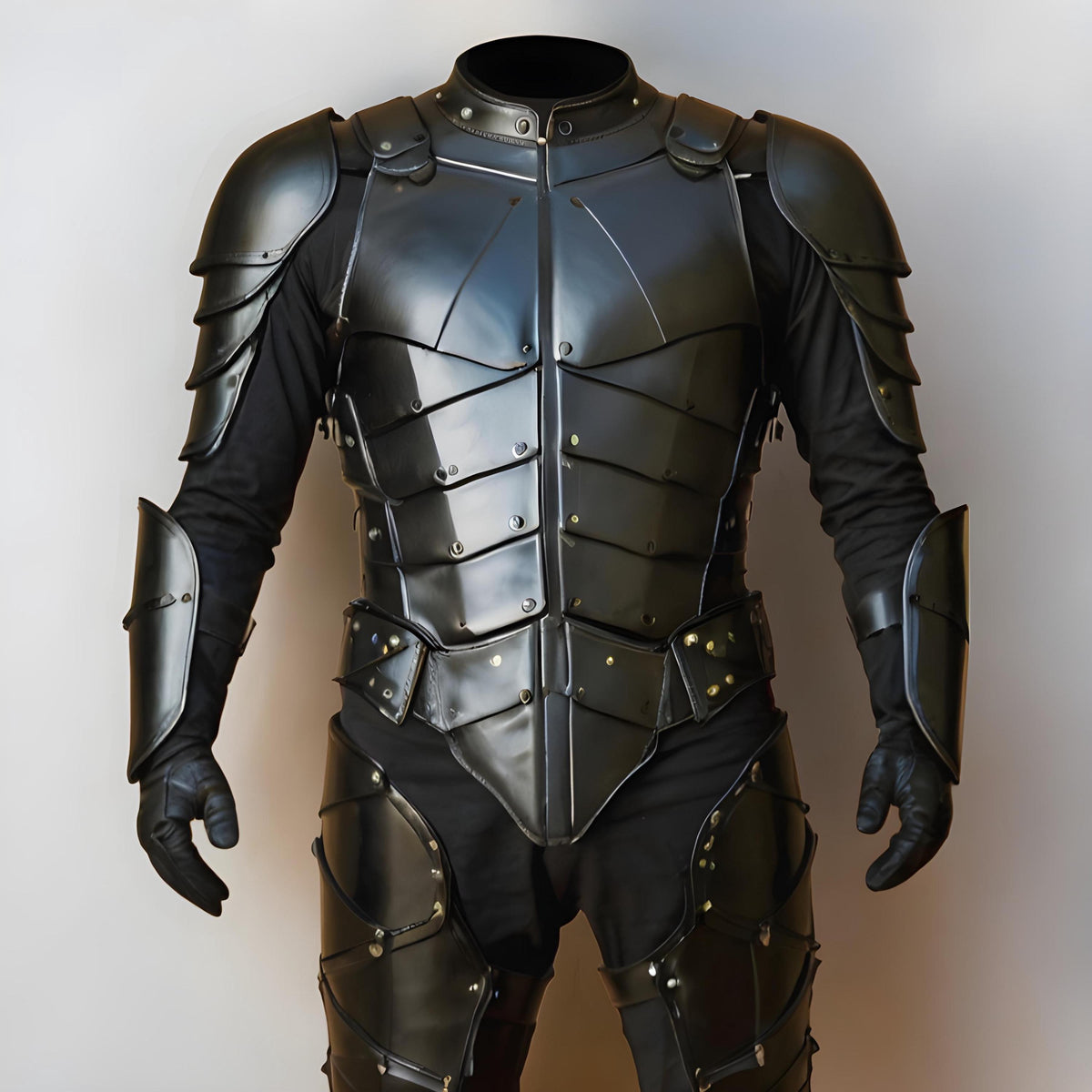 Handmade Black Leather Armor | Medieval Knight Cosplay | Fantasy Warrior Costume | Renaissance Faire Outfit