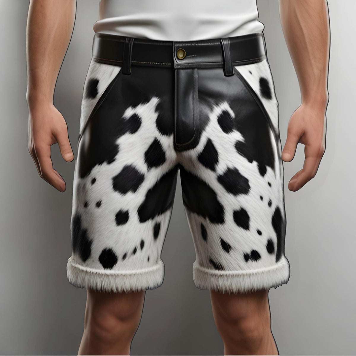 Handmade Cowhide Leather Shorts | Men’s Western Rodeo Cowboy Shorts | Festival Ranch Wear