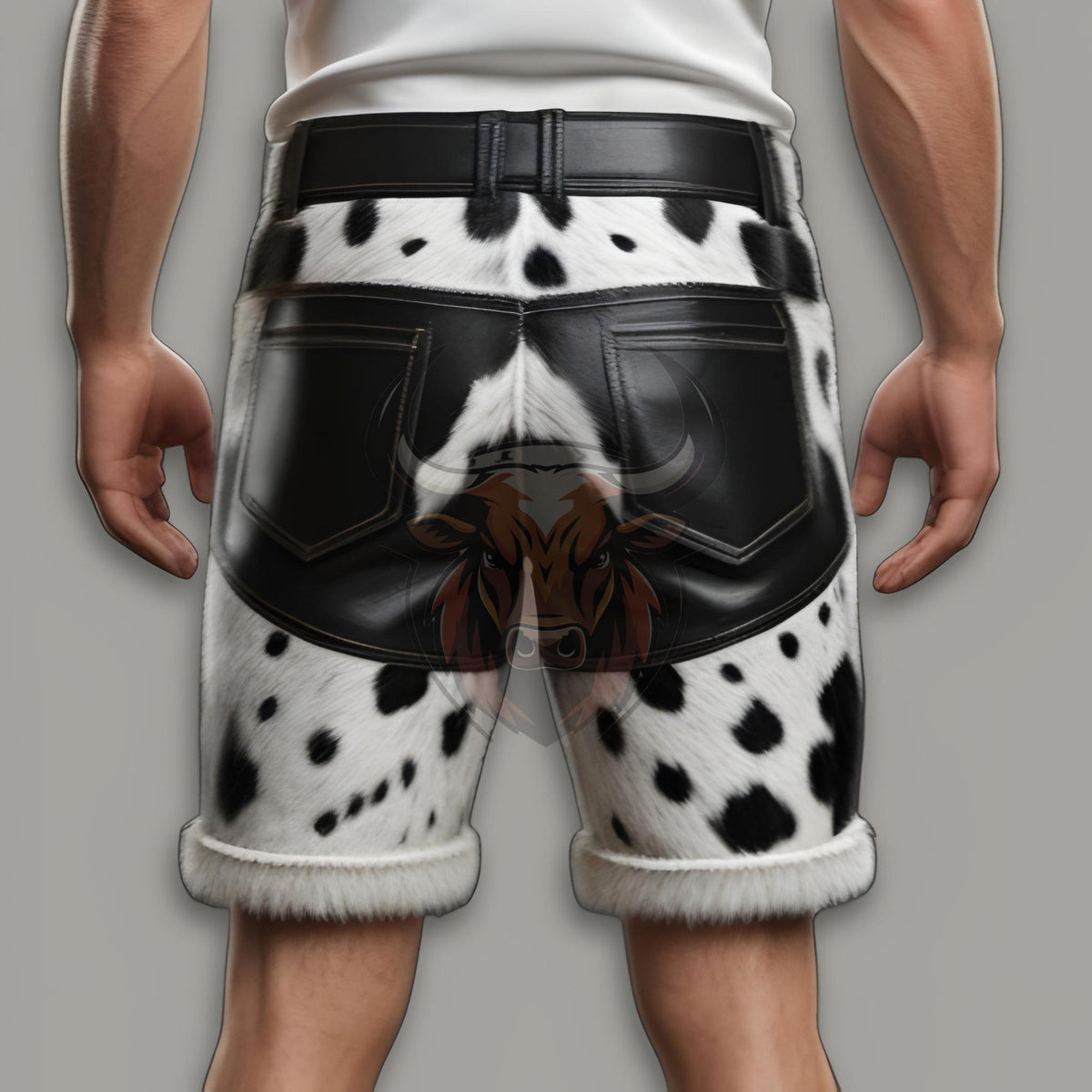 Handmade Cowhide Leather Shorts | Men’s Western Rodeo Cowboy Shorts | Festival Ranch Wear