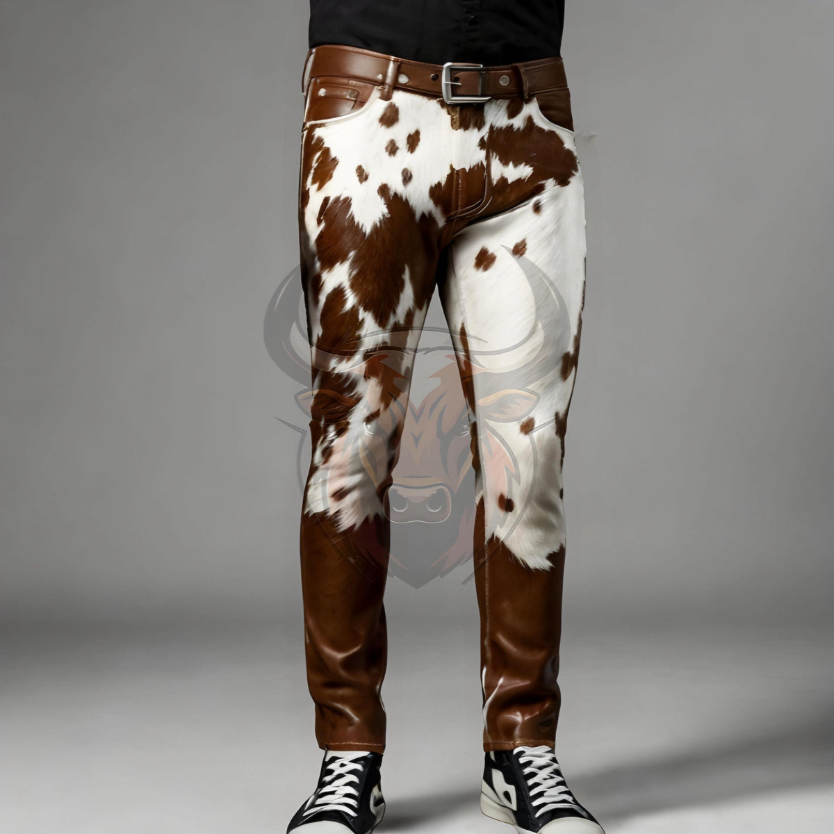 Handmade Genuine Cowhide Leather Pants | Western Cowboy Rodeo Outfit | Festival Ranch Wear Fashion