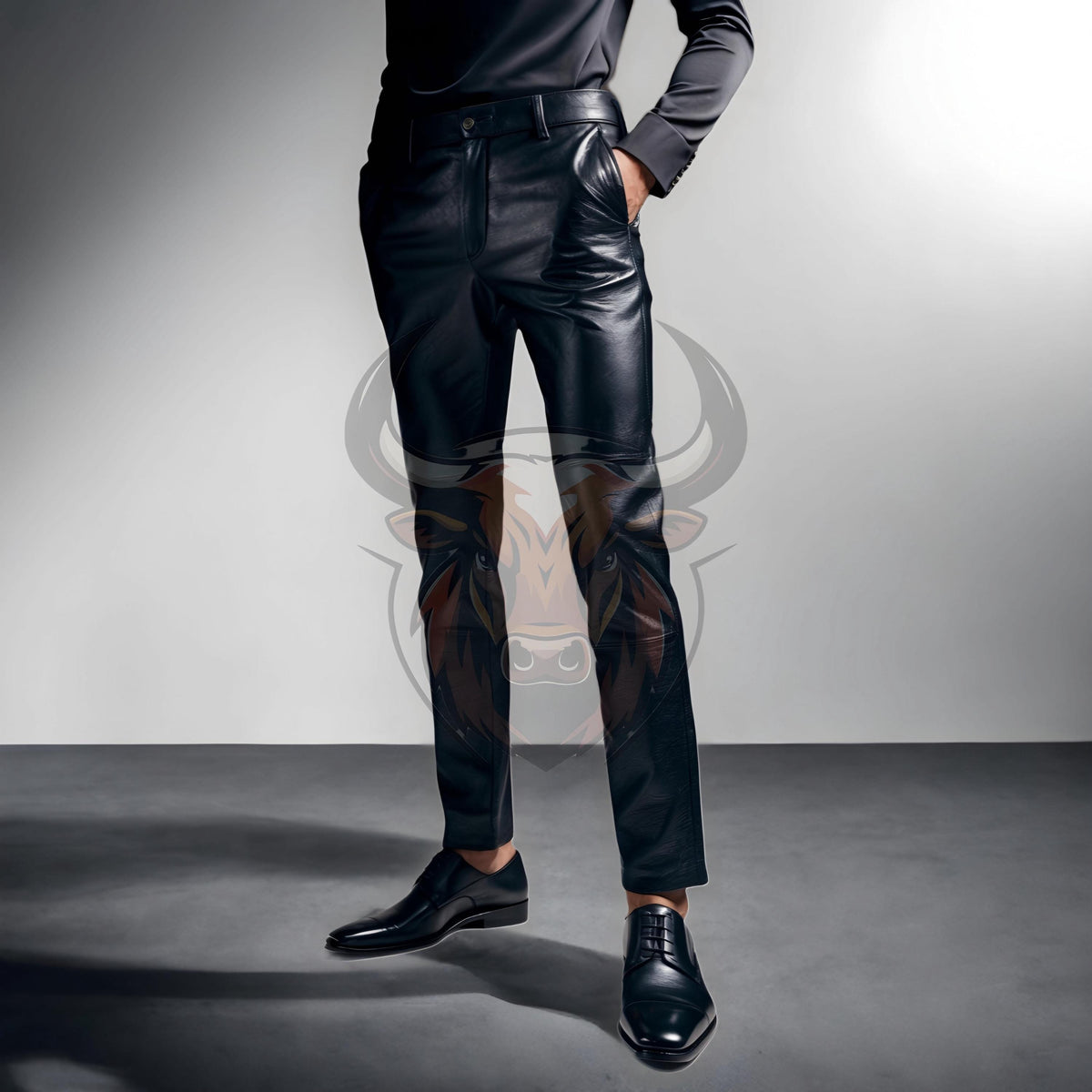 Genuine Sheep Leather Trousers Men | Handmade Slim Fit Black Biker Pants | Luxury Custom