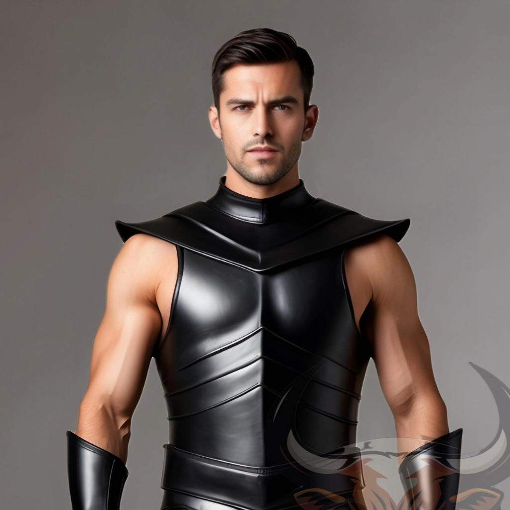 Handmade Black Leather Gladiator Armor | Roman Spartan Medieval Cosplay Warrior Costume LARP Outfit