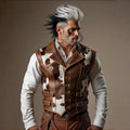 Men’s Genuine Cowhide Leather Vest | Handmade Western Cowboy Waistcoat | Rustic Rodeo Biker Gift