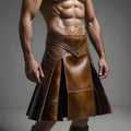 Cowhide Leather Kilt for Men | Handmade Scottish Hybrid Utility Kilt | Gothic Festival Wear