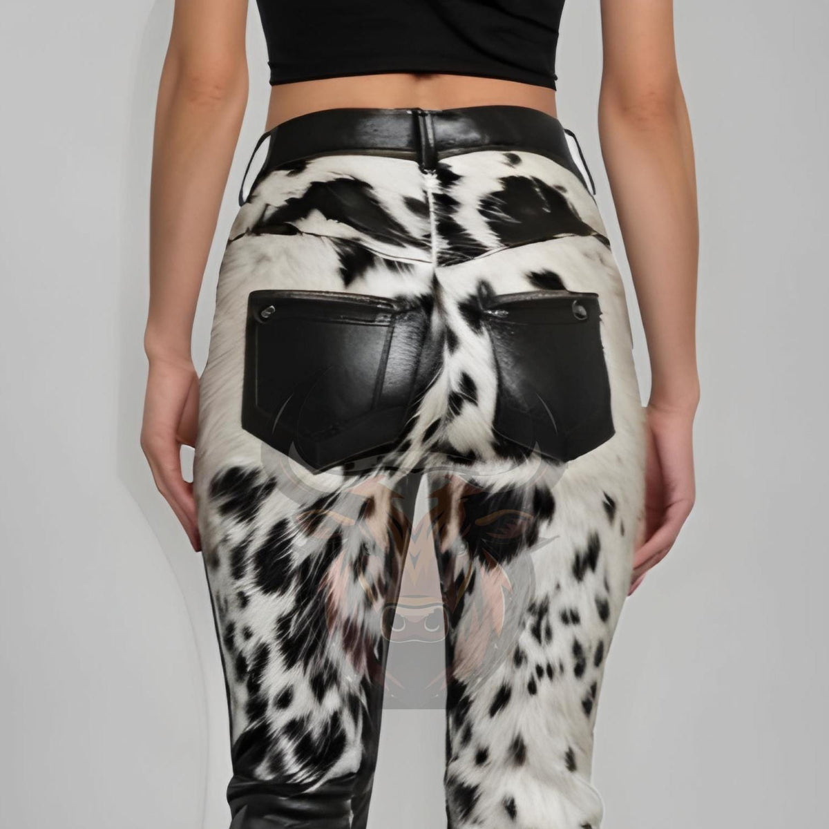 Women’s Vintage Cowhide Leather Bell Bottom Flare Pants | Boho Western Rodeo Style Trousers