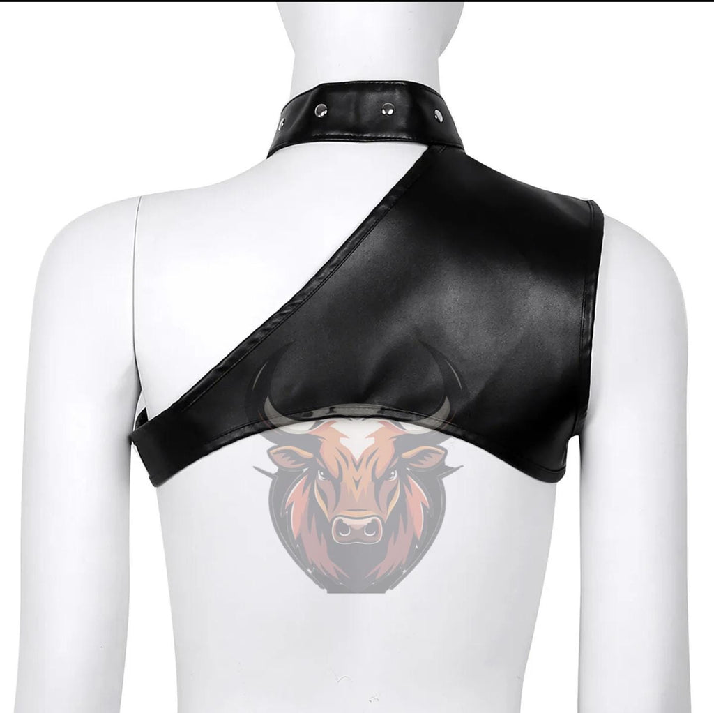 Handmade Gothic Leather Shoulder Armor | Adjustable Black Punk Cosplay Harness & Festival Accessory