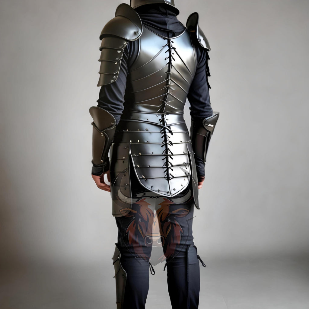 Black Knight Leather Armor | Medieval LARP Cosplay Suit | Handmade Renaissance Fantasy Warrior Costume