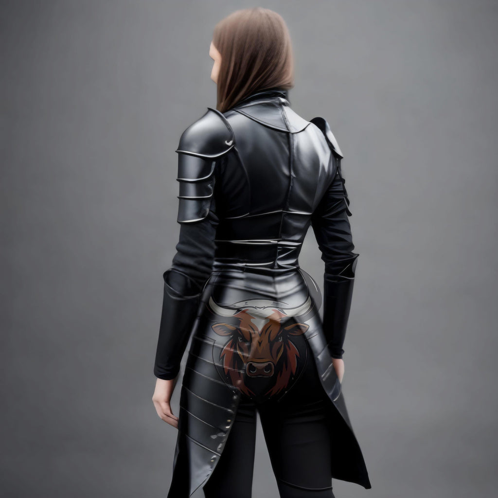 Women’s Black Leather Armor Set | Handmade Gothic Medieval Cosplay Outfit | LARP Warrior Costume