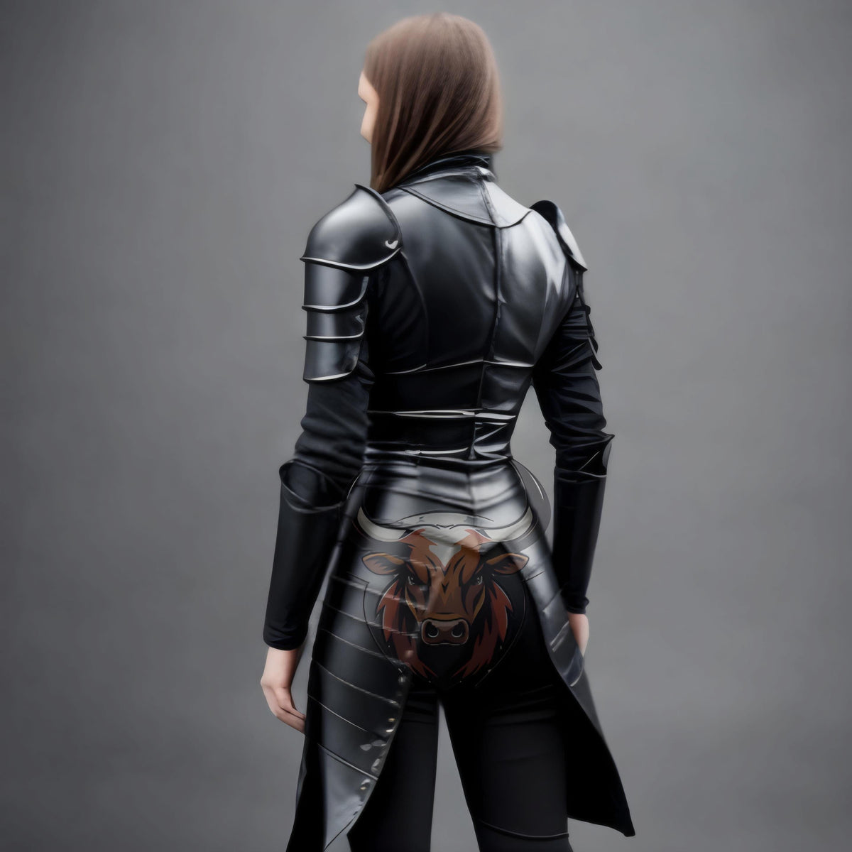 Women’s Black Leather Armor Set | Handmade Gothic Medieval Cosplay Outfit | LARP Warrior Costume