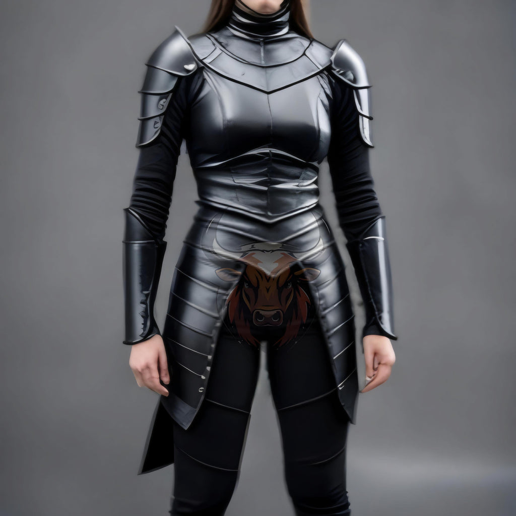 Women’s Black Leather Armor Set | Handmade Gothic Medieval Cosplay Outfit | LARP Warrior Costume