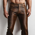 Men’s Genuine Cowhide Hair-On Leather Pants | Handmade Western Cowboy Trousers | Custom Fit Jeans