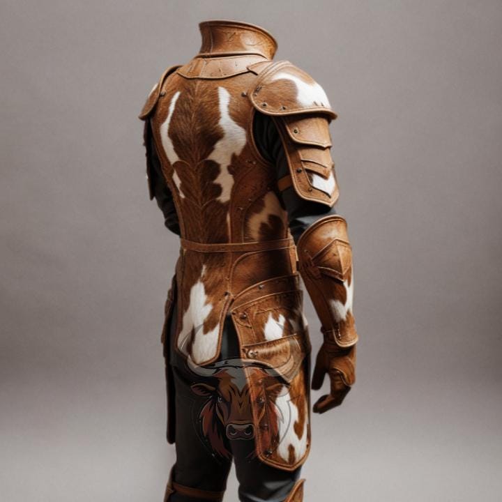 Men’s Cowhide Leather Armor Set Medieval Viking Knight LARP Cosplay Outfit Renaissance Faire Costume