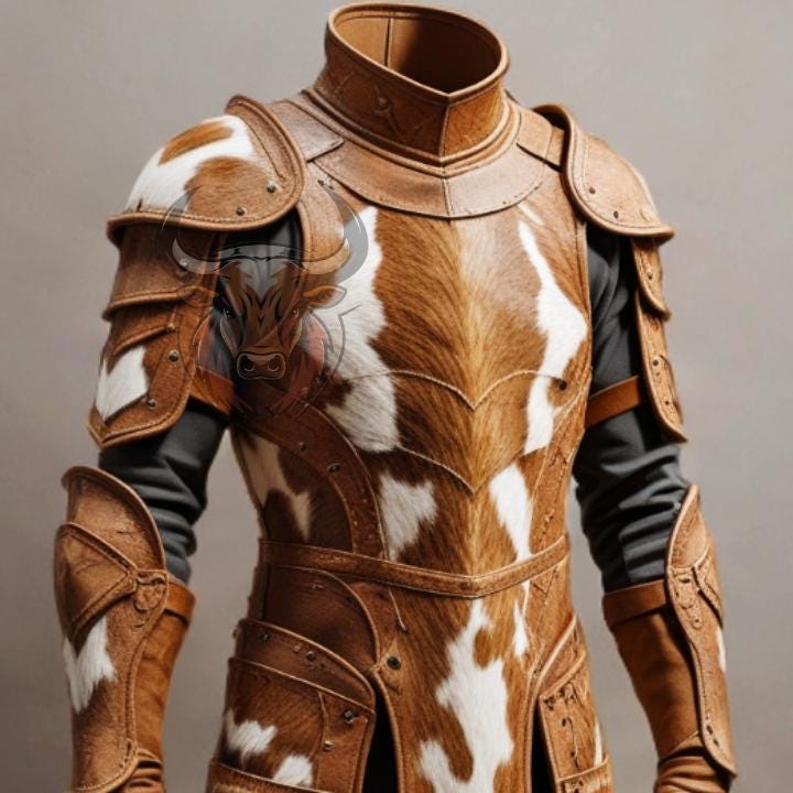 Men’s Cowhide Leather Armor Set Medieval Viking Knight LARP Cosplay Outfit Renaissance Faire Costume