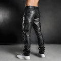 Genuine Sheep Leather Cargo Pants | Handmade Men’s Black Biker Trousers | Stylish Streetwear Gift