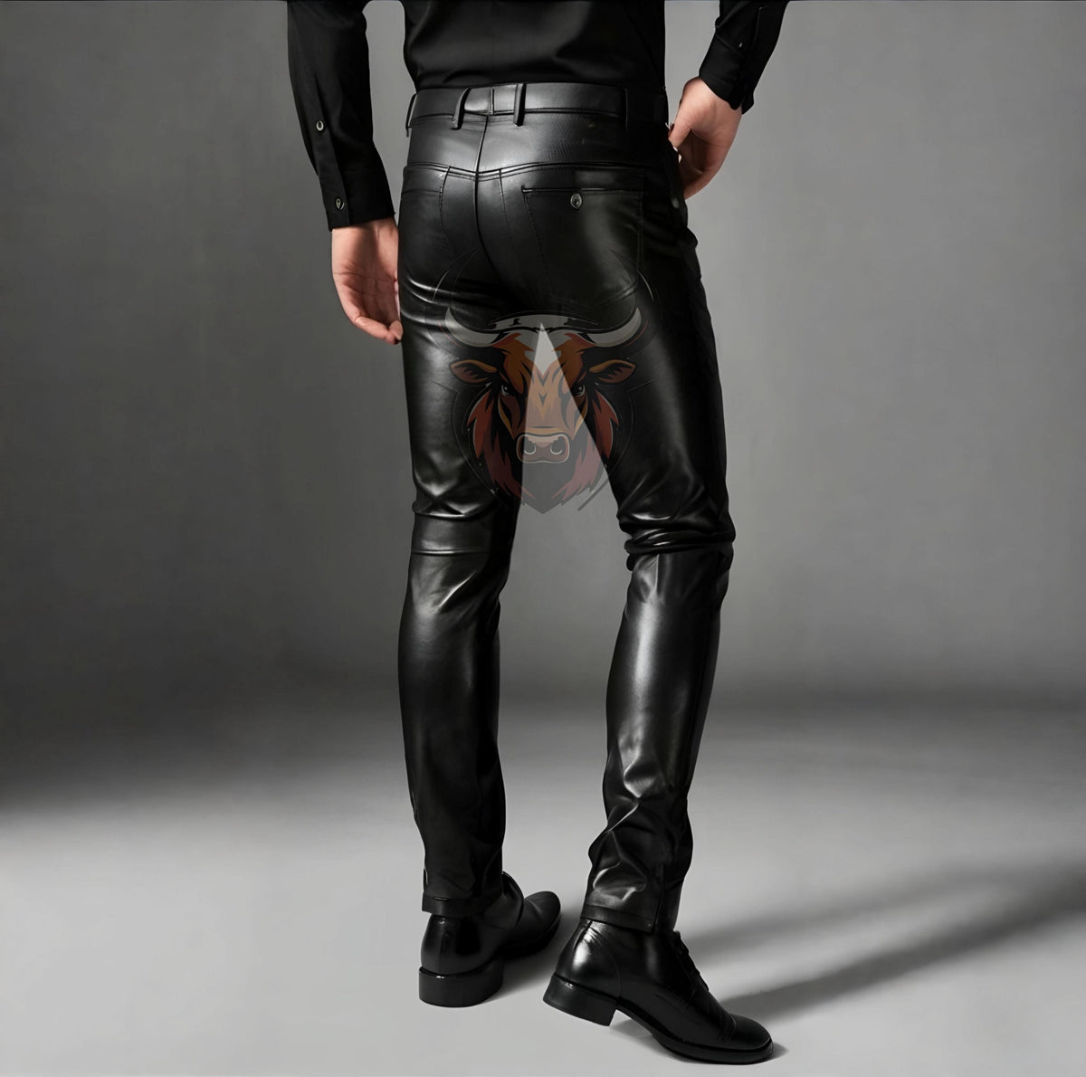 Men’s Black Genuine Leather Pants | Handmade Slim Fit Biker Trousers | Stylish Rocker Fashion