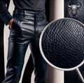 Genuine Sheep Leather Trousers Men | Handmade Slim Fit Black Biker Pants | Luxury Custom