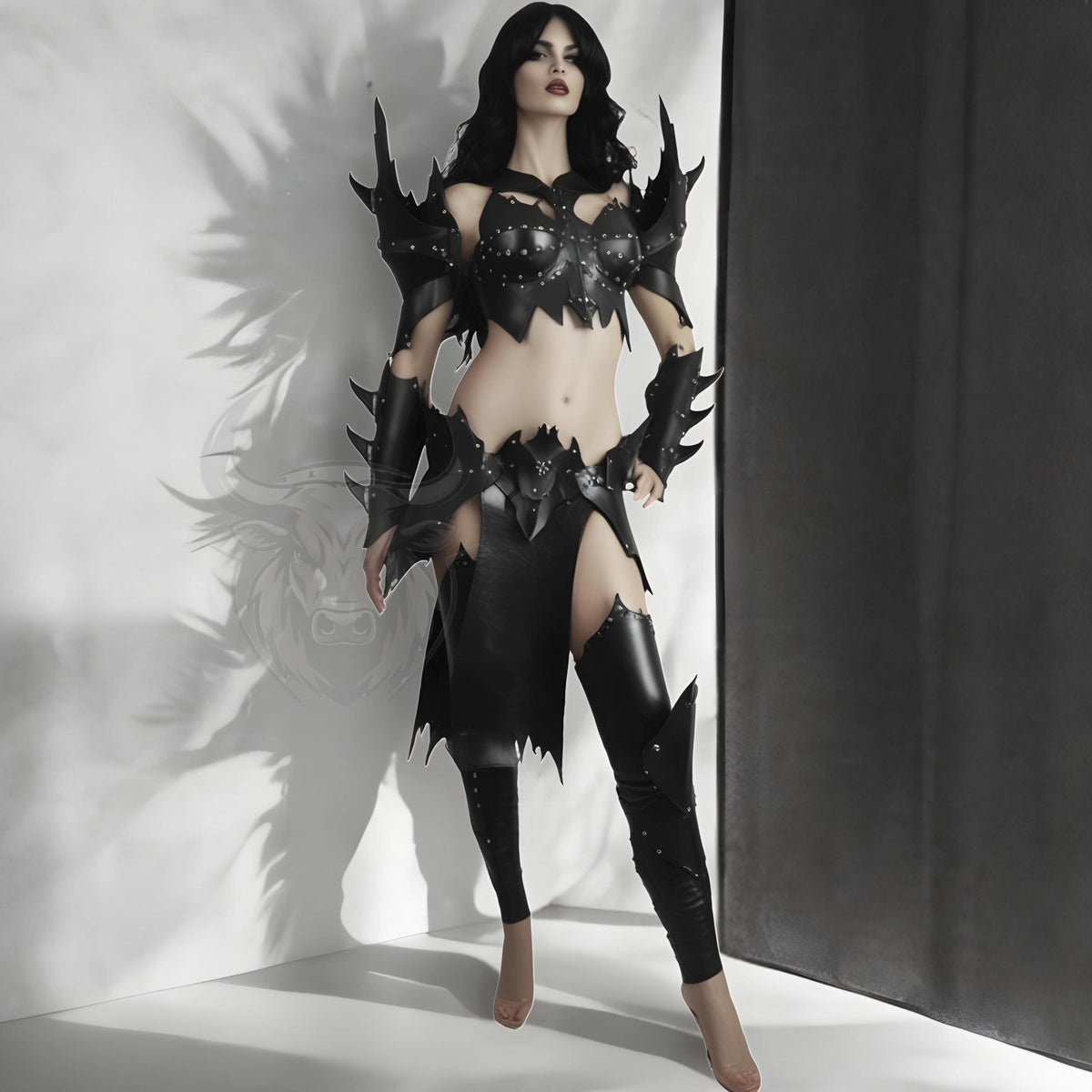 Women’s Fantasy Warrior Cosplay Armor | Handmade Gothic Leather LARP Costume | Renaissance Battle Outfit