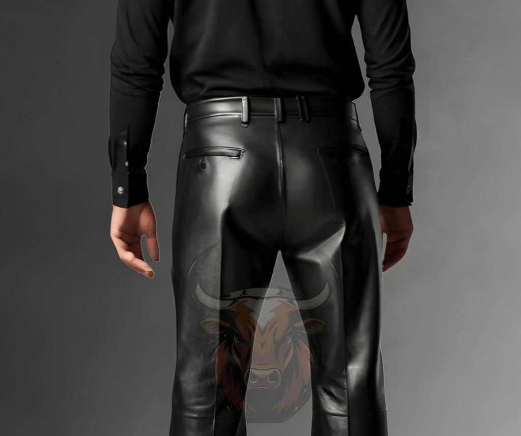 Men’s Black Handmade Genuine Leather Pants | Classic Rocker Biker Trouser | Comfortable Straight Fit