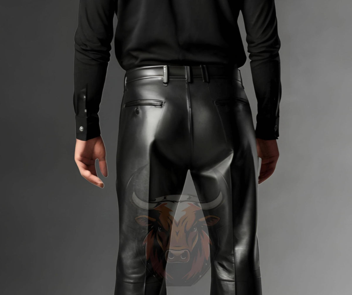 Men’s Black Handmade Genuine Leather Pants | Classic Rocker Biker Trouser | Comfortable Straight Fit
