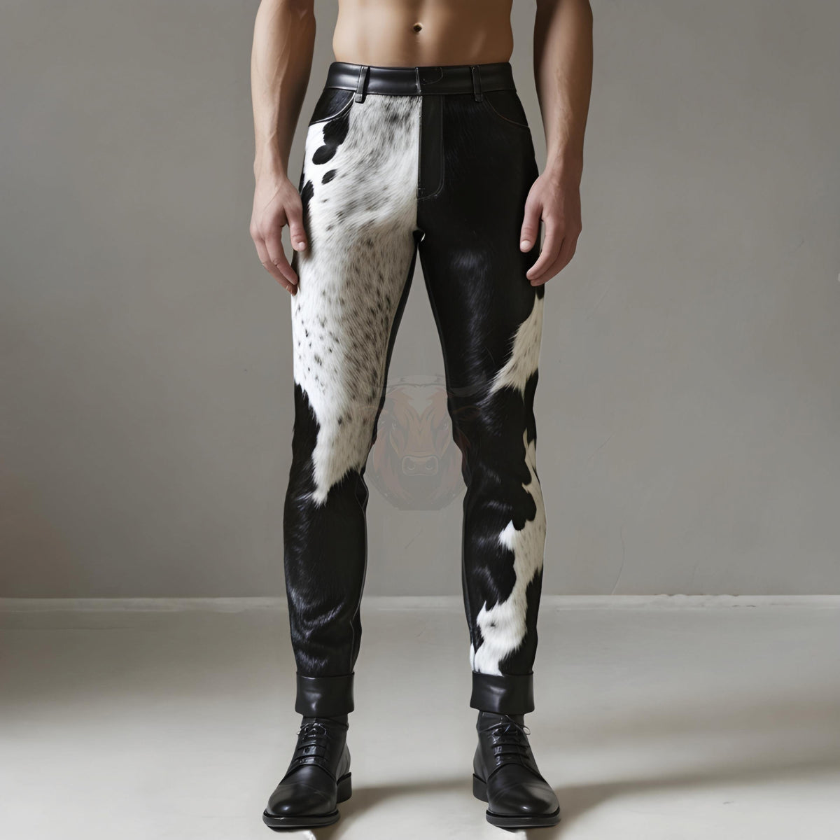 Cowhide Leather Pants | Genuine Hair-On Hide Trousers | Handmade Western Rodeo Cowboy Fashion