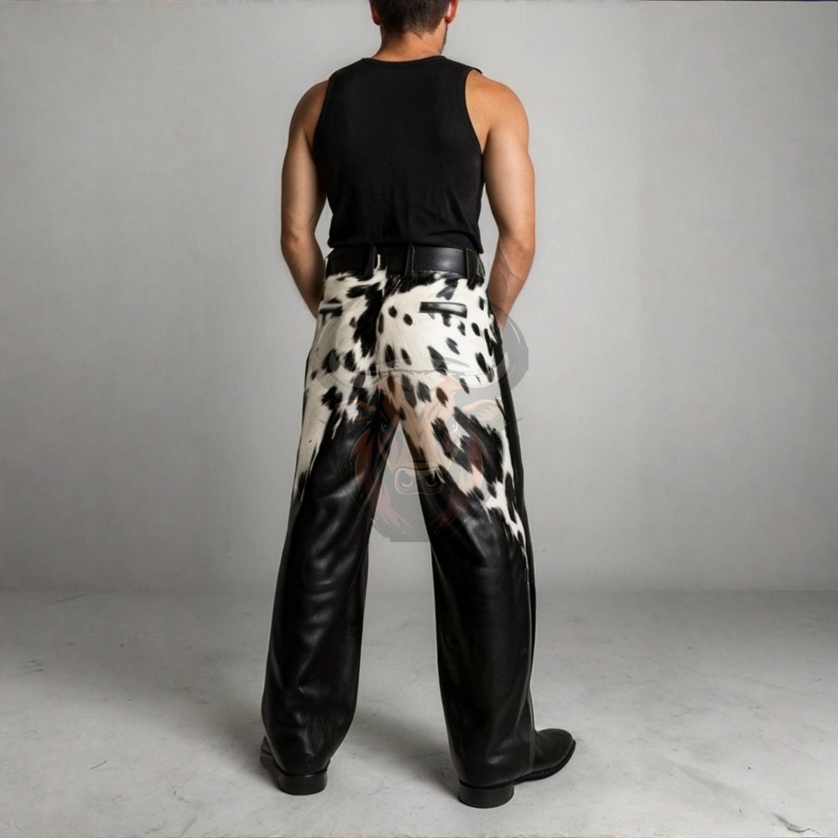 Handmade Cowhide Leather Pants Genuine Hair-On Hide | Western Rodeo Cowboy Vintage Biker Baggy Trousers