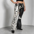 Women’s Vintage Cowhide Leather Bell Bottom Flare Pants | Boho Western Rodeo Style Trousers