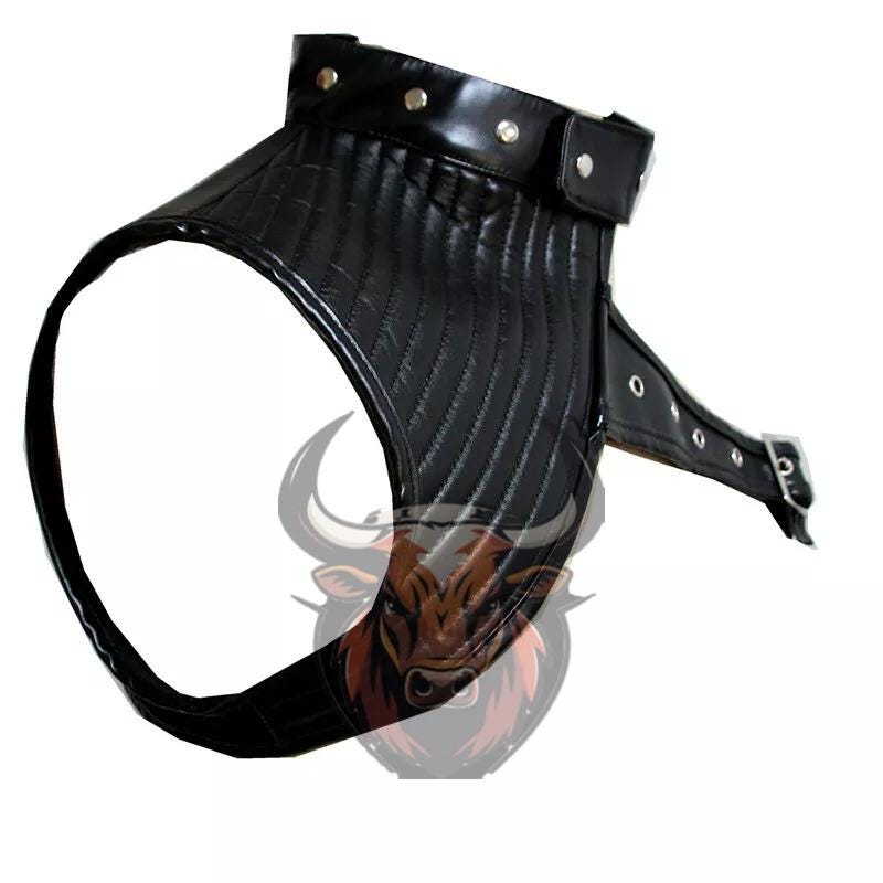 Handmade Gothic Leather Shoulder Armor | Adjustable Black Punk Cosplay Harness & Festival Accessory