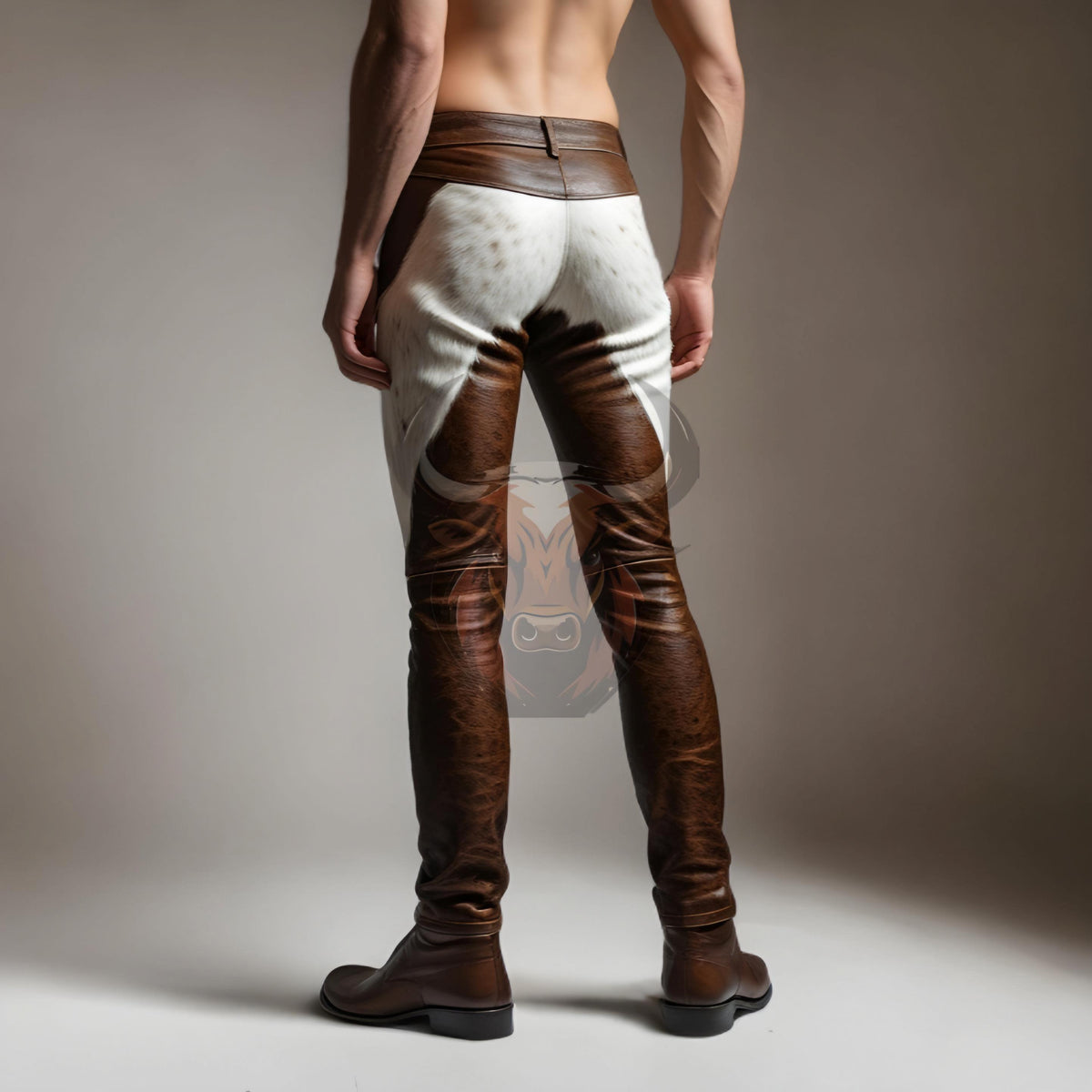 Men’s Cowhide Leather Pants | Handmade Western Rodeo Trousers | Custom Cowboy Fashion Genuine Hide