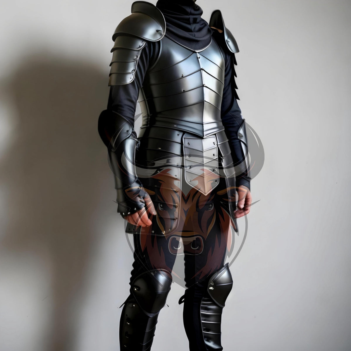 Black Knight Leather Armor | Medieval LARP Cosplay Suit | Handmade Renaissance Fantasy Warrior Costume