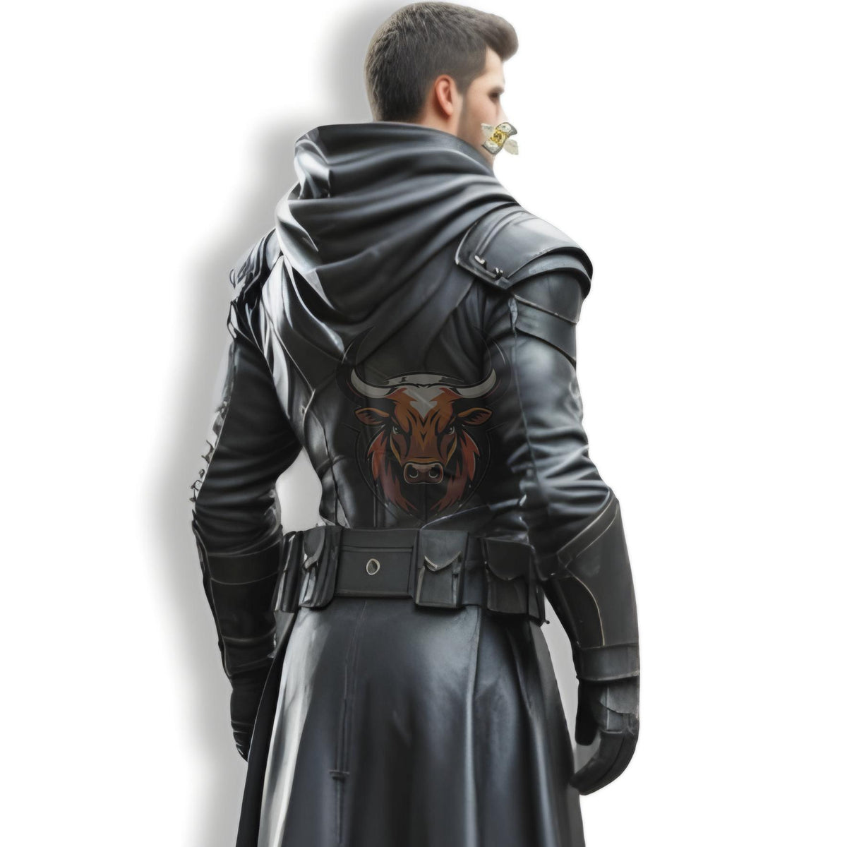 Handmade Black Leather Medieval Warrior Costume | Hooded Assassin Outfit | Fantasy LARP Cosplay Armor
