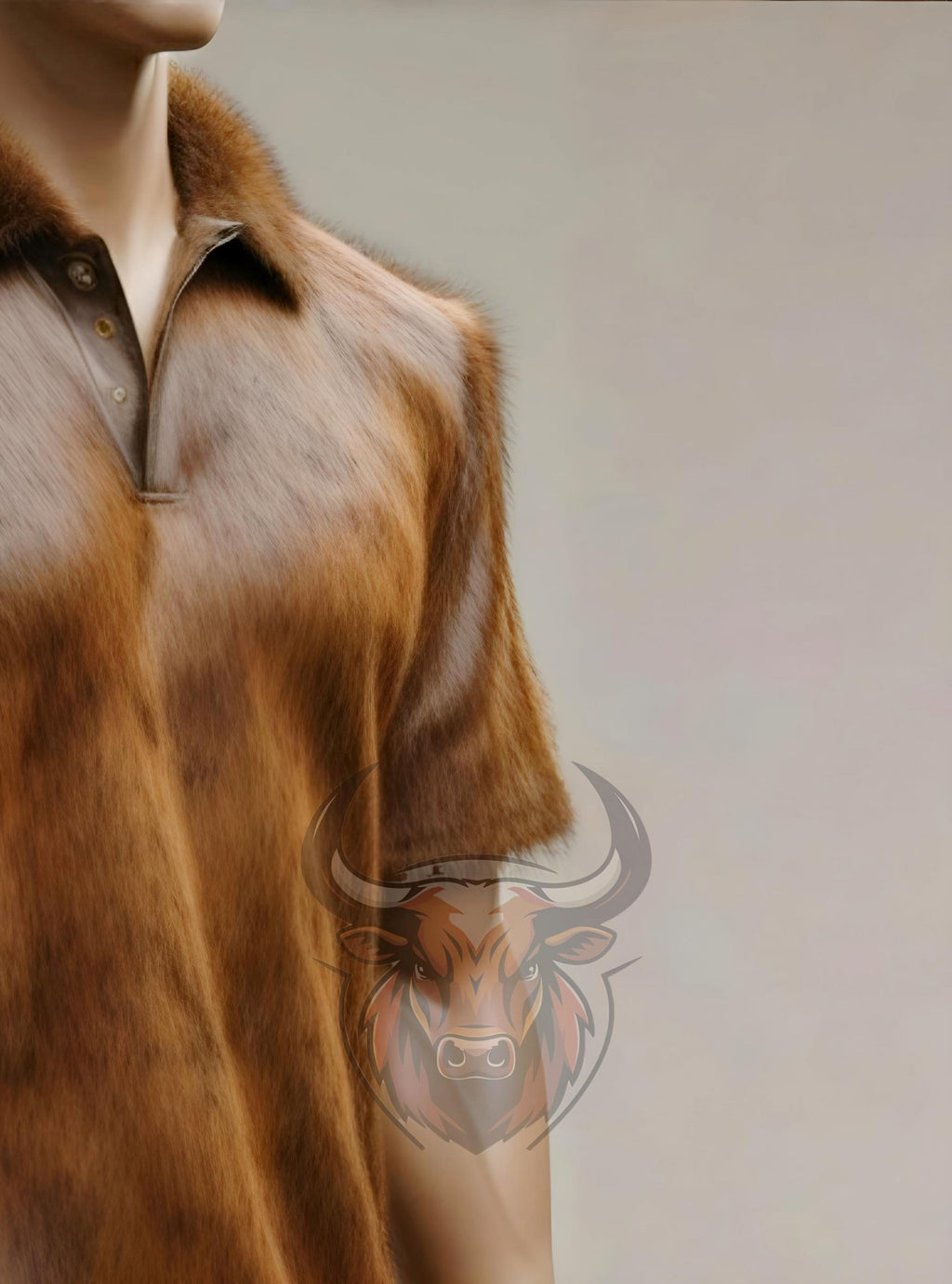 Men's Genuine Cowhide Leather Polo Shirt | Handmade Hair-On Cowboy Shirt | Western Ranch Wear