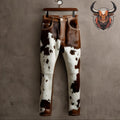 Men’s Handmade Cowhide Leather Pants | Genuine Fur Western Trousers | Vintage Rodeo Cowboy Fashion