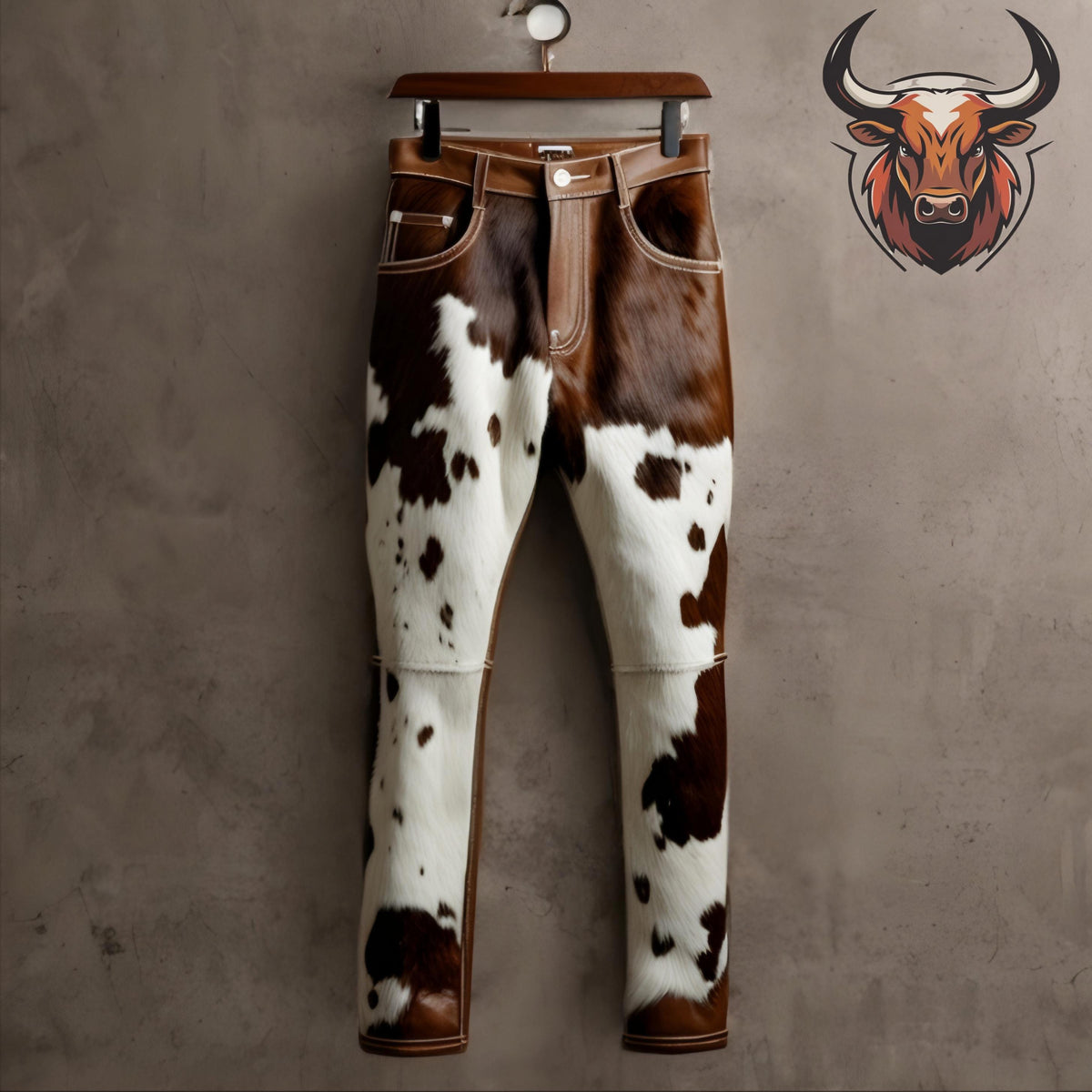 Men’s Handmade Cowhide Leather Pants | Genuine Fur Western Trousers | Vintage Rodeo Cowboy Fashion