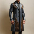 Men’s Cowhide Leather Trench Coat Gothic Western Cowboy Duster | Handmade Steampunk Overcoat Gift