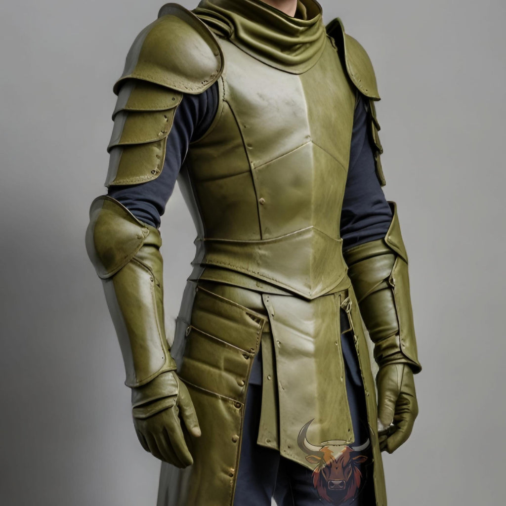 Men's Black Leather Armor | Handmade Medieval Fantasy Knight Cosplay Suit | Gothic LARP Warrior Costume