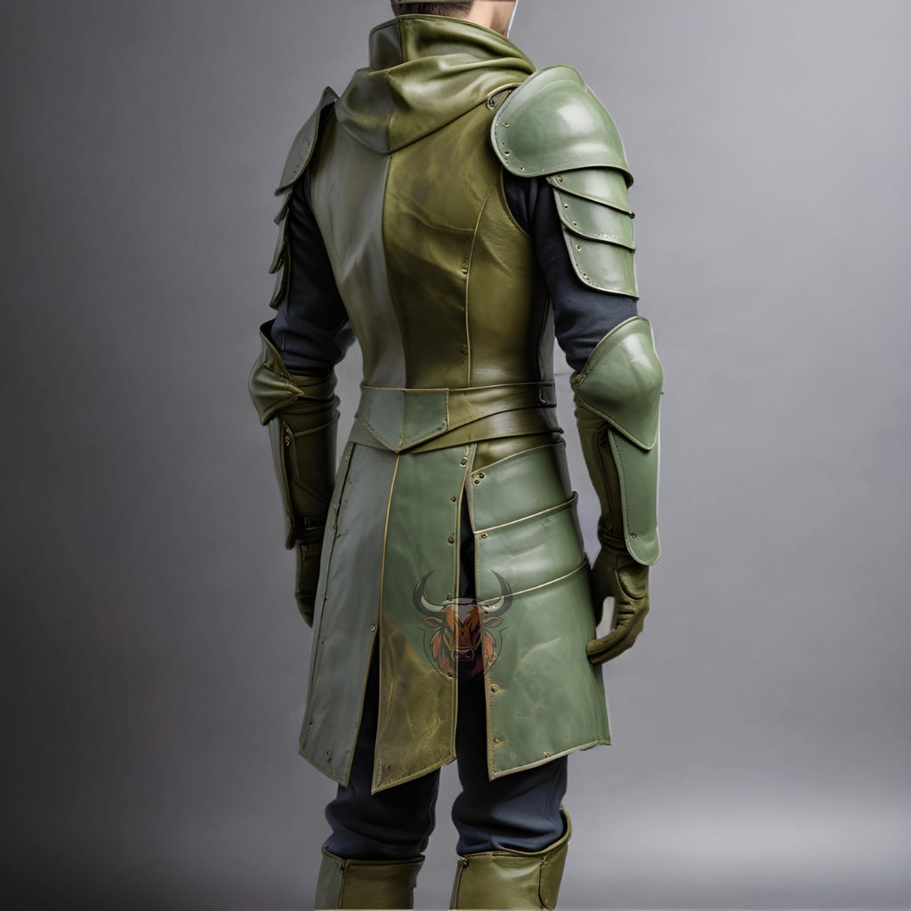 Men's Black Leather Armor | Handmade Medieval Fantasy Knight Cosplay Suit | Gothic LARP Warrior Costume