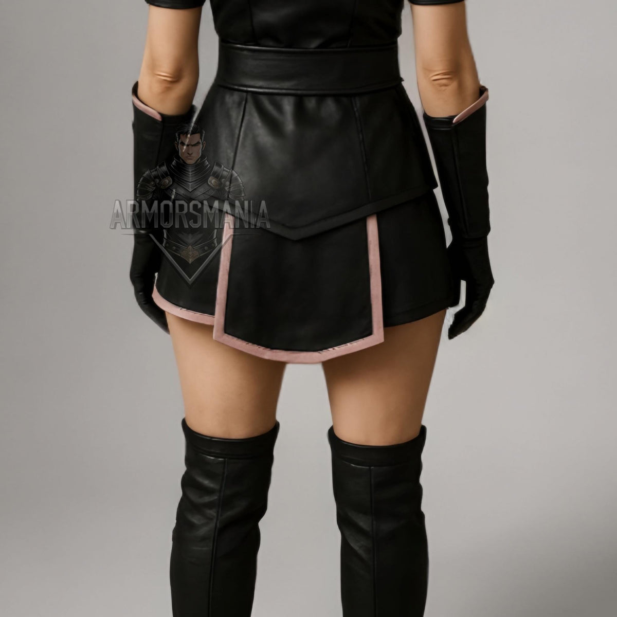 Women's Ninja Warrior Costume | Black Leather Cosplay Outfit | Hooded Assassin Halloween Armour Suit
