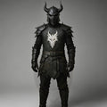 Medieval Black Knight Armor Dragon Crest | Fantasy Cosplay LARP Battle Suit Halloween Costume