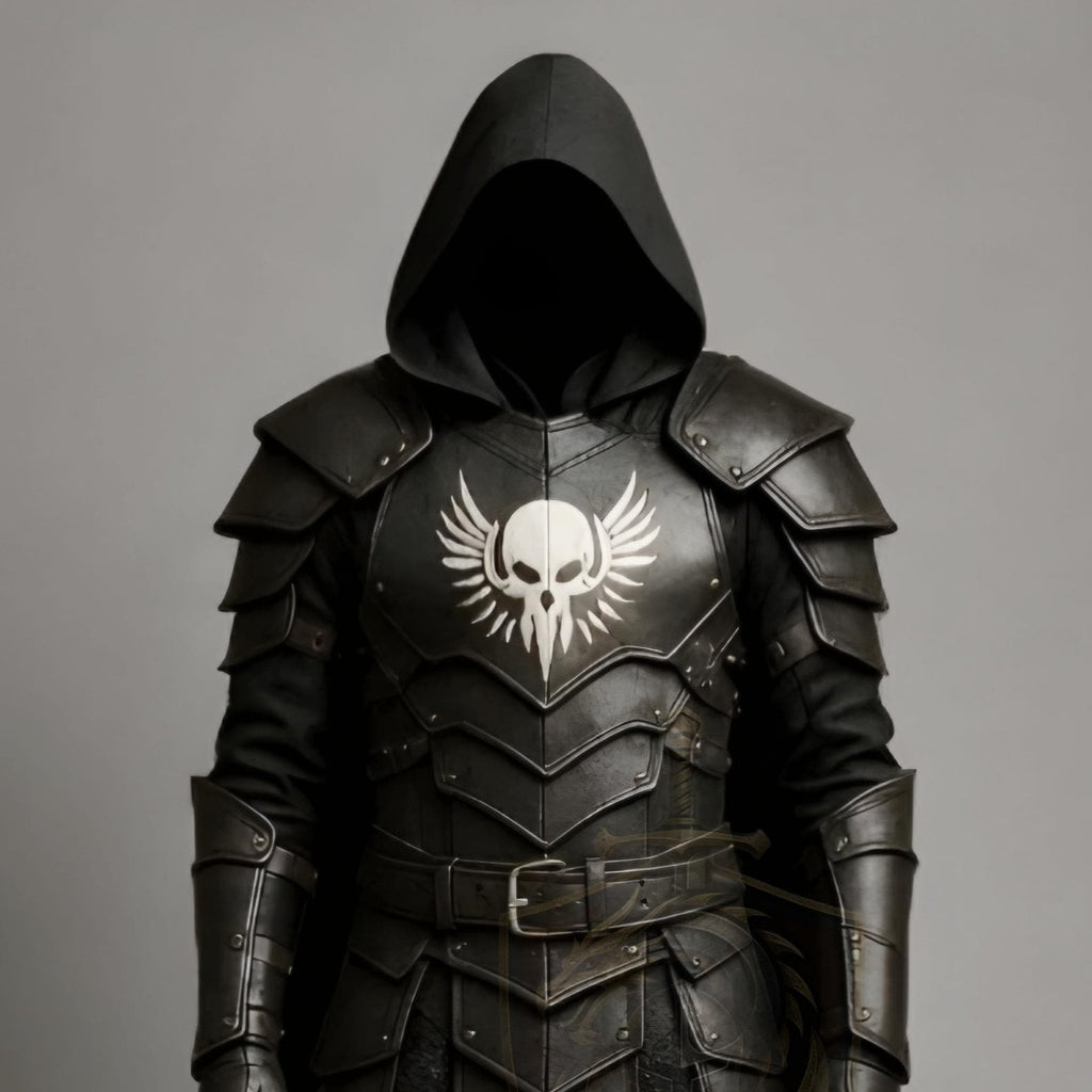 Dark Knight Armor Costume with Skull Chestplate | Gothic Medieval Leather LARP Cosplay Outfit