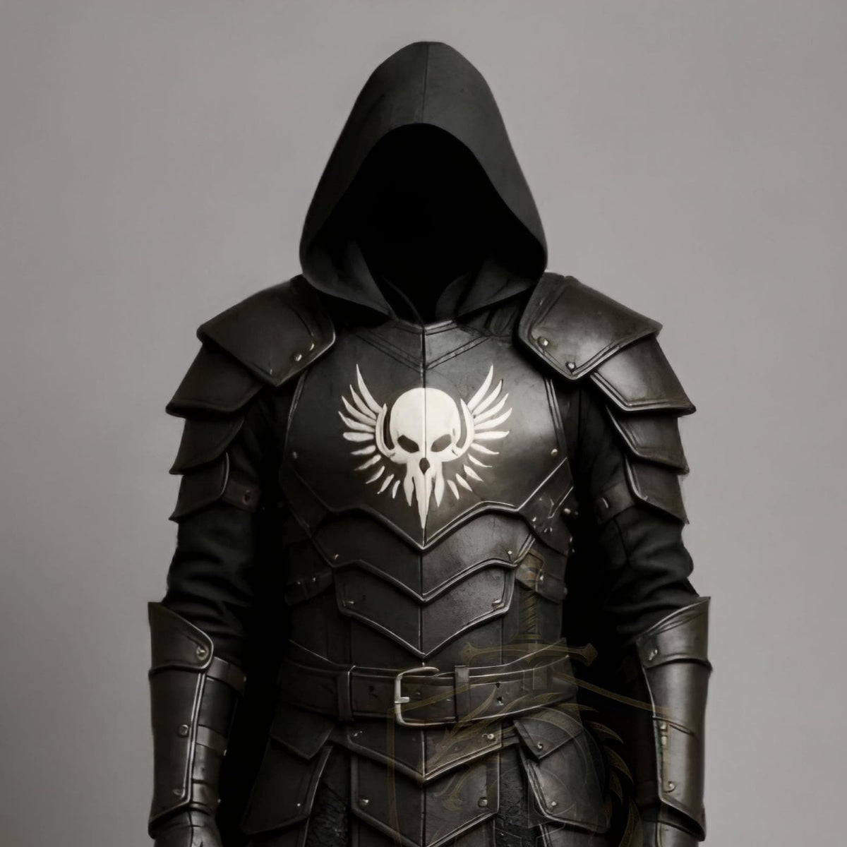 Dark Knight Armor Costume with Skull Chestplate | Gothic Medieval Leather LARP Cosplay Outfit