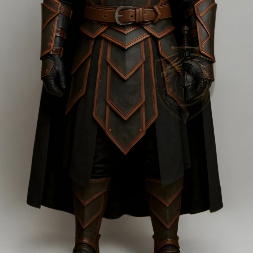 Men’s Pumpkin Knight Costume | Halloween Armor Cosplay | Gothic Medieval LARP Leather Warrior Outfit