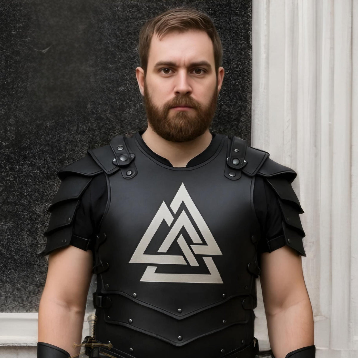 Men’s Valknut Viking Leather Armor | Norse Medieval Chest Plate LARP Cosplay Renaissance Costume