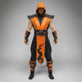 Scorpion Mortal Kombat Cosplay Costume | Men’s Orange Ninja Warrior Outfit | Leather Armor Halloween