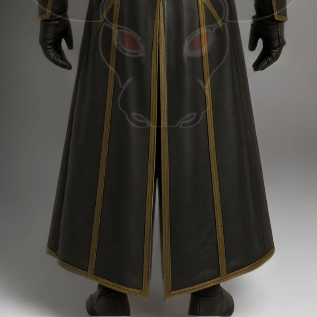 Handmade Gothic Leather Trench Coat Medieval Steampunk Cosplay LARP Costume Renaissance Festival Outfit