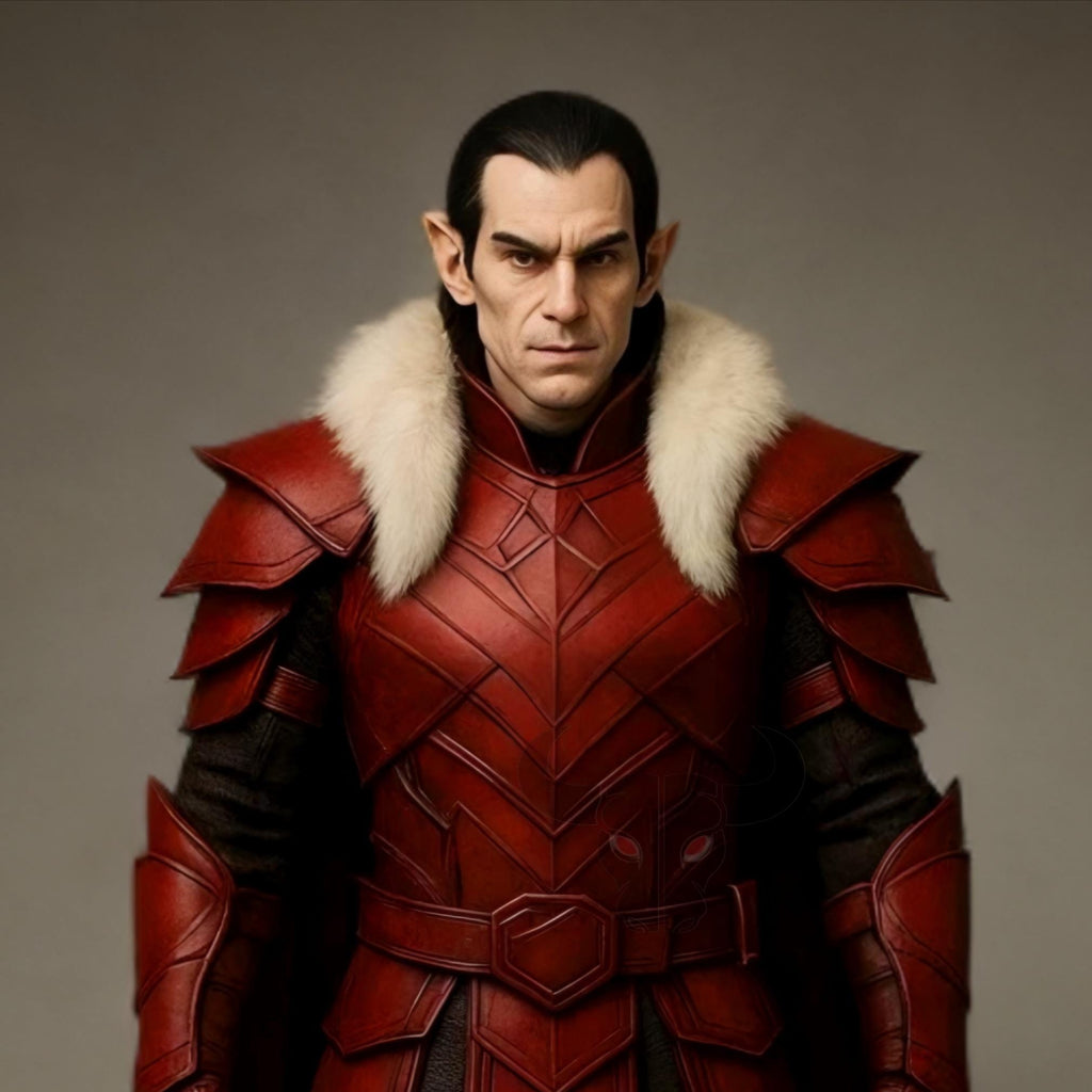 Medieval Red Warrior Cloak Fur Trim Renaissance LARP Cosplay Elf Viking Fantasy Costume Cape